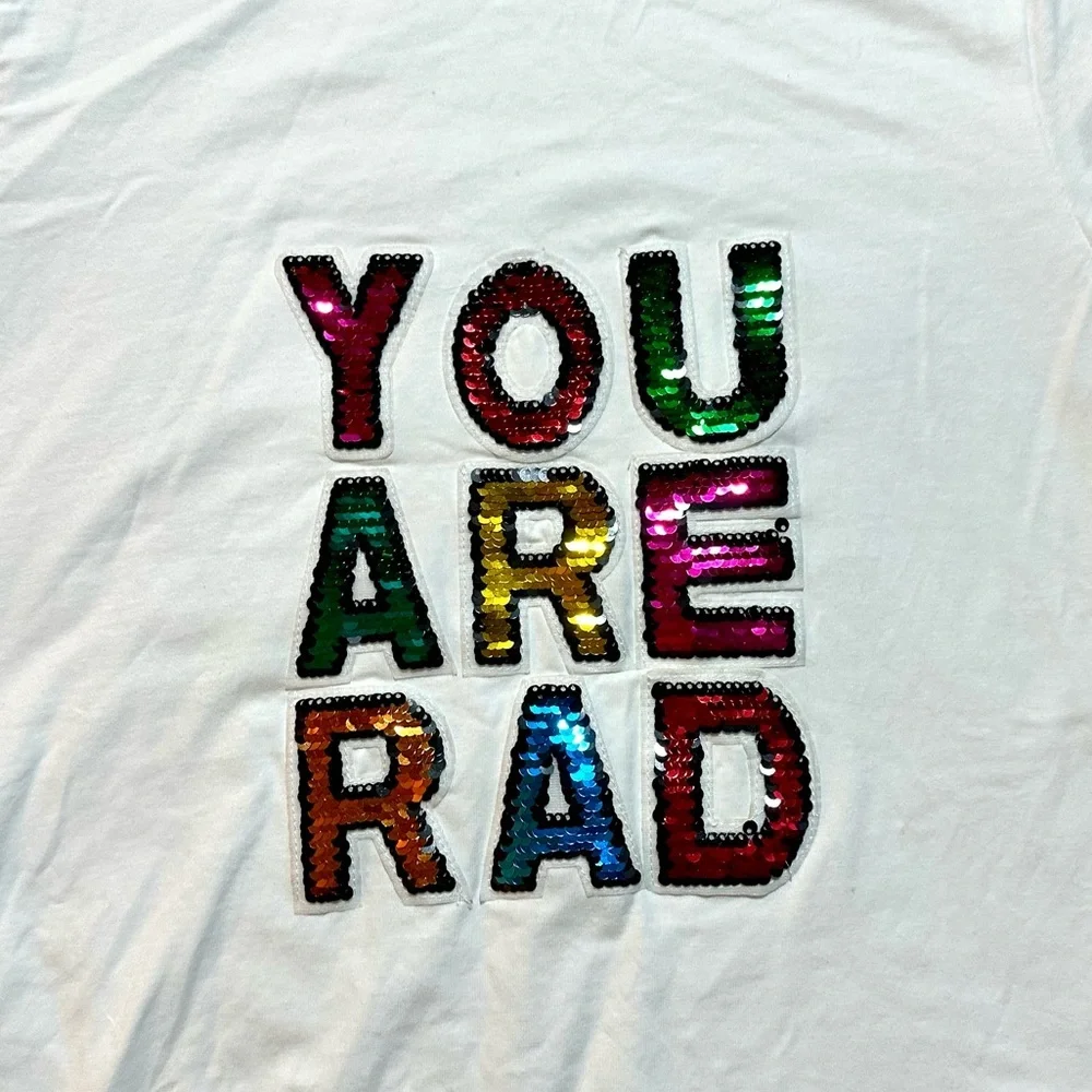NWT | Lola + The Boys | You Are Rad Sequin Graphic T Shirt | 12